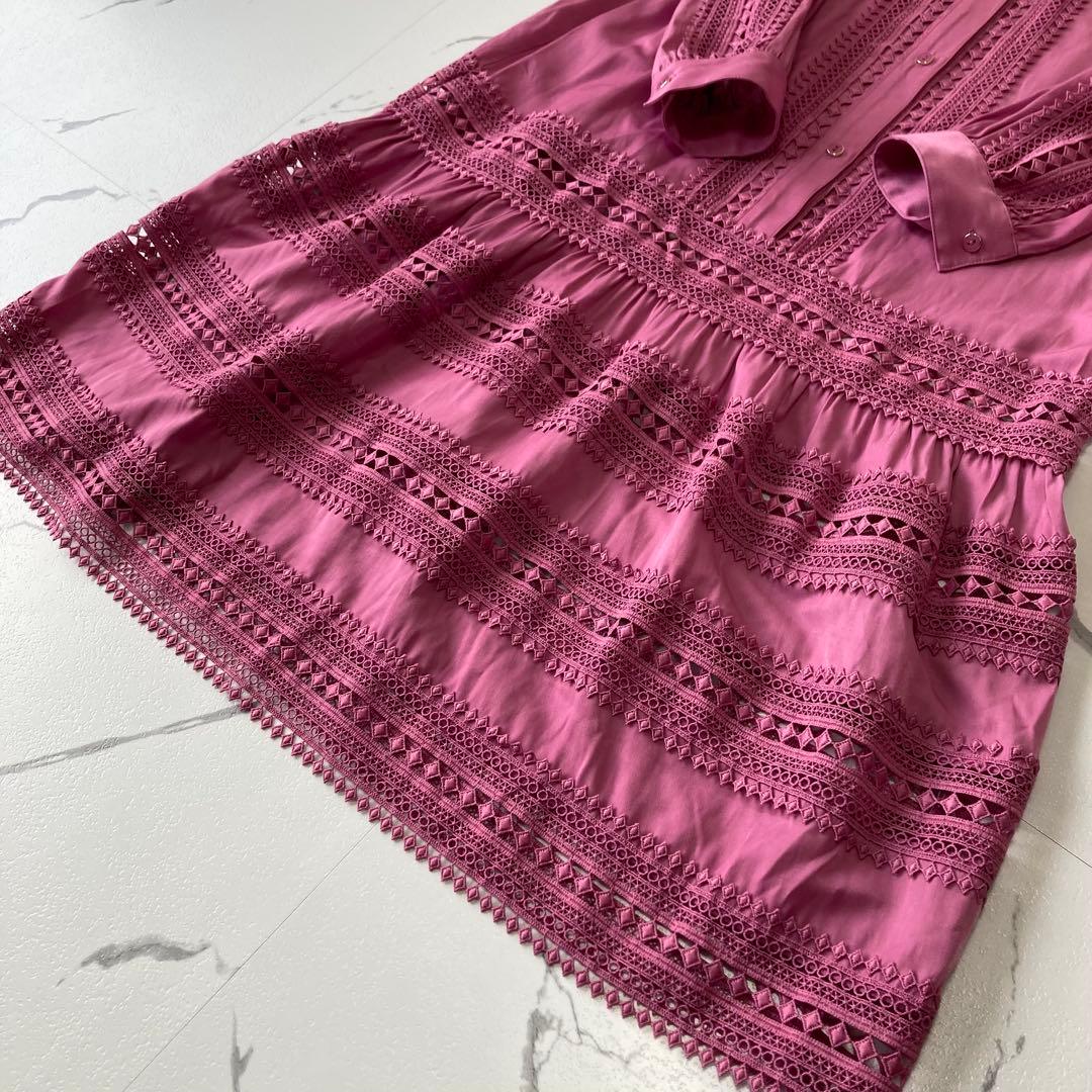 GRACE CONTINENTAL✨シャツワンピース　レース　ティアード　刺繍