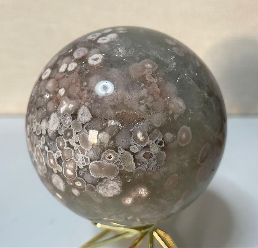 グリーンフラワーアゲート クリスタル共生 水晶 グリーン 結晶 幸運 スフィア