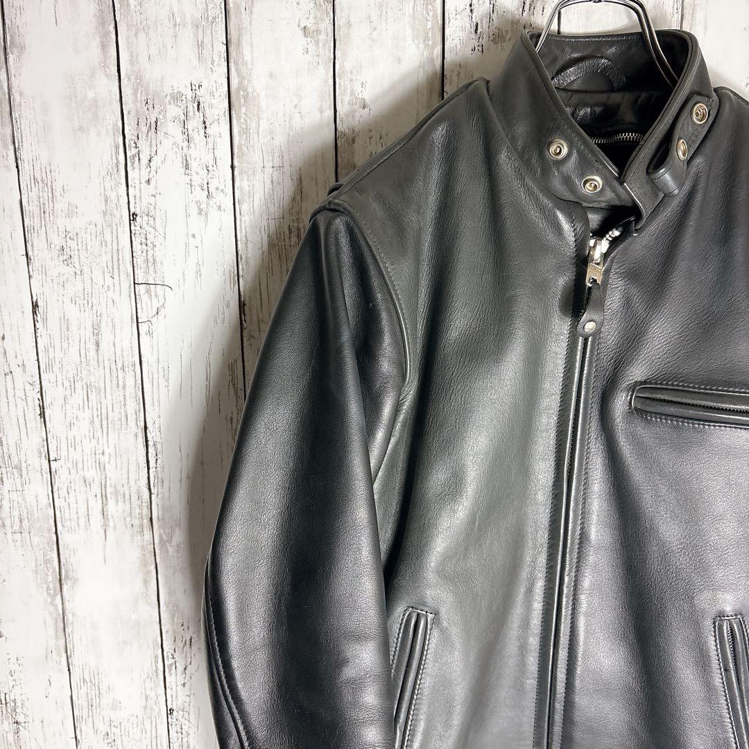 70s Schott スタンドカラーシングルライダース USA ボアライナーa1