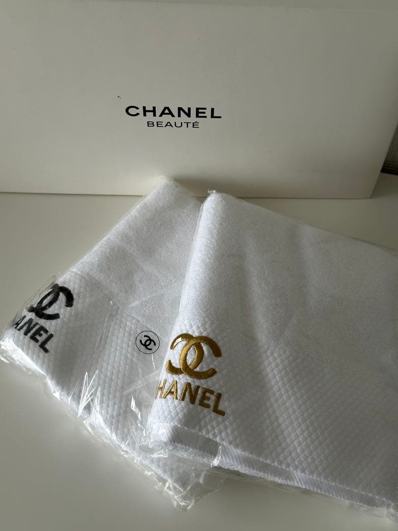 CHANELタオル　BEAUTÉ タオルセット 2枚組　ホワイト　新品