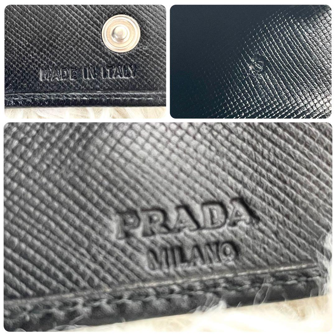 プラダ PRADA 6連キーケース　サフィアーノ　ブラック　黒　レザー