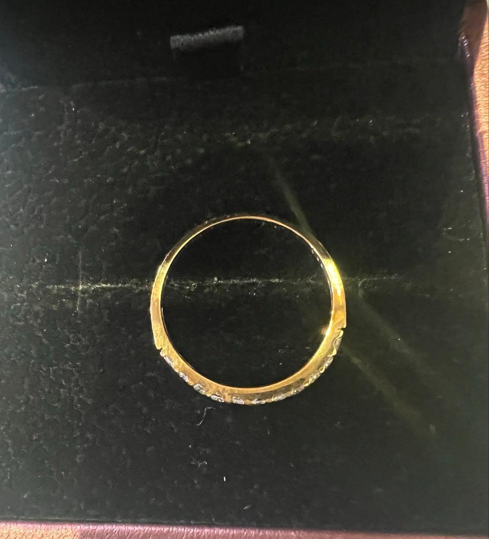 18金　ハーフエタニティリング 天然ダイヤモンド0.22ct 13号 新品