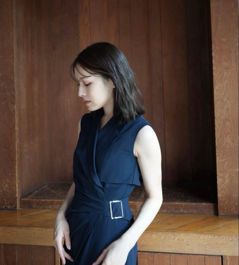laubeblanc SidebuckleDrapeDress （ネイビー）