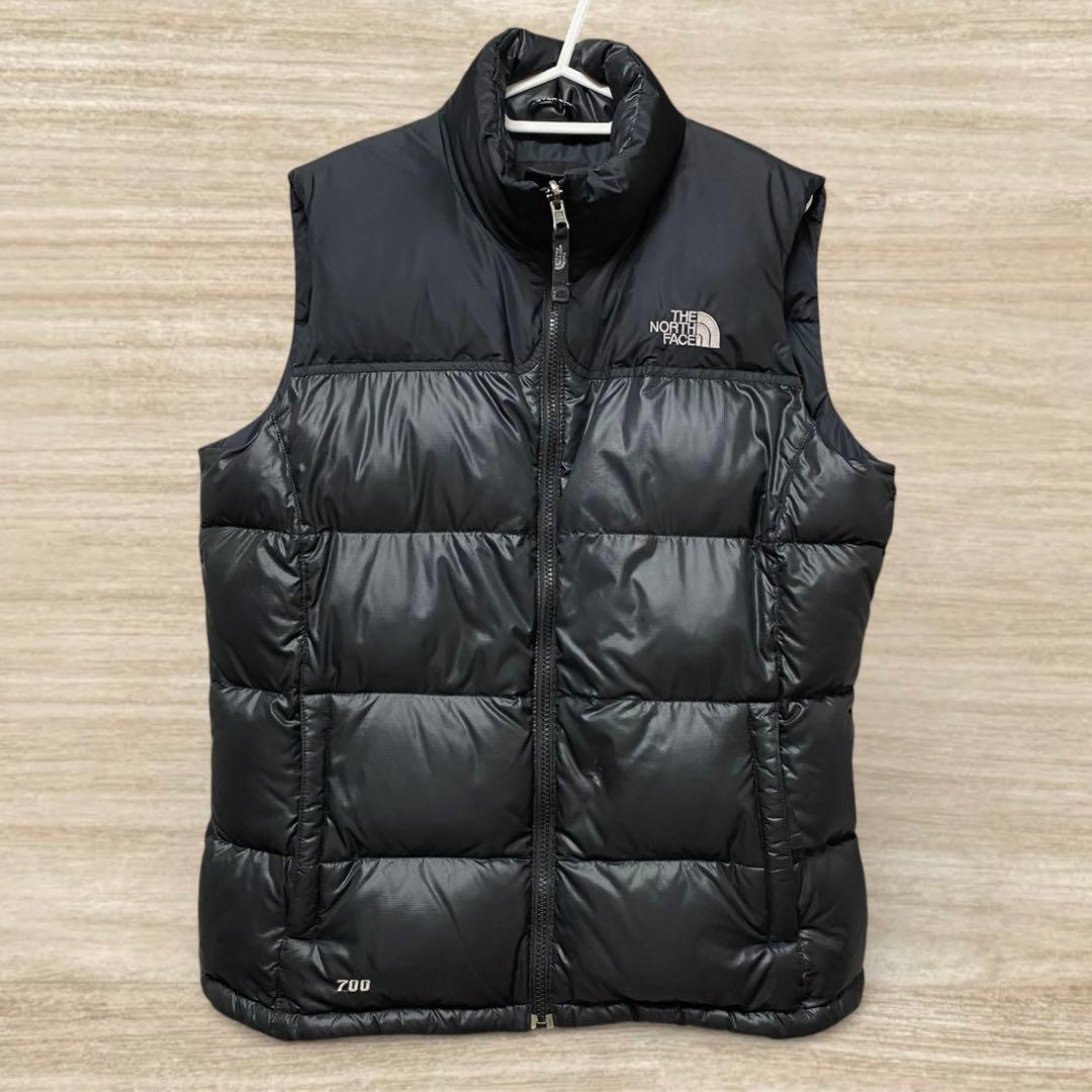 美品 ノースフェイス ダウンベスト 黒 XL(日本Mサイズ相当) 700