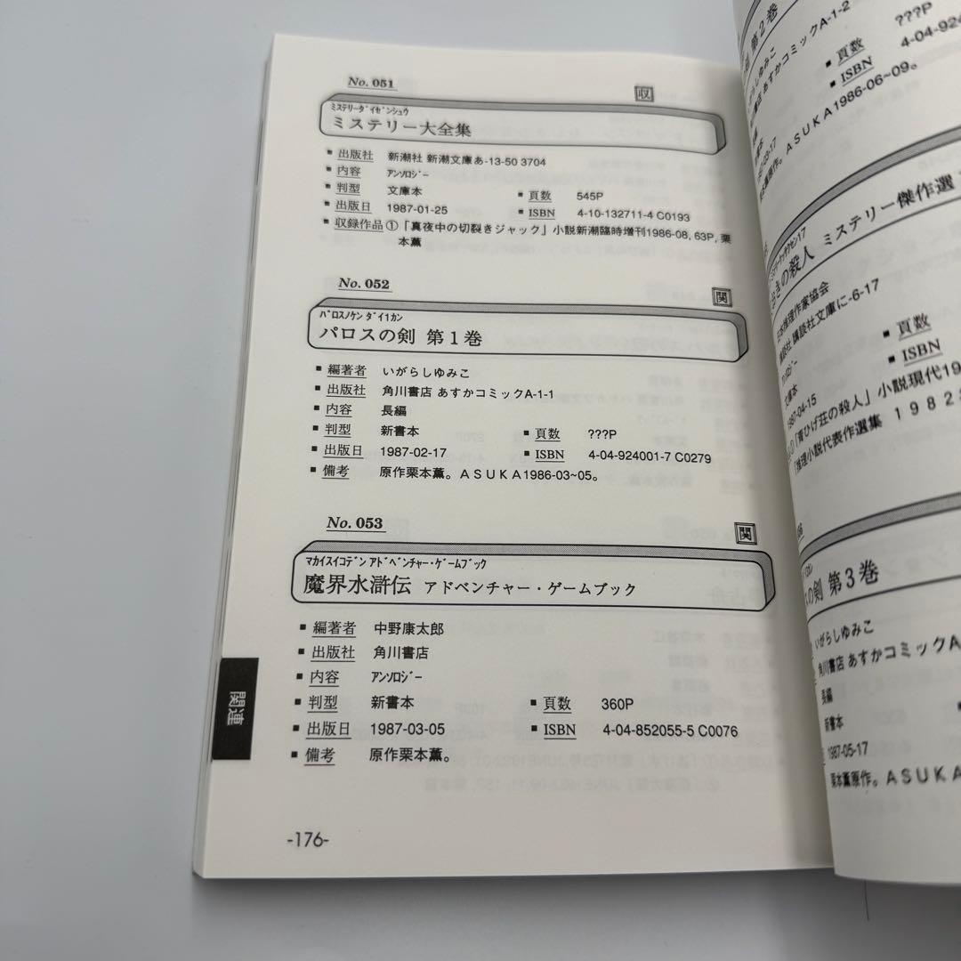 栗本薫 & 中島梓 BOOK LIST 1978-1992ファンクラブ限定希少本