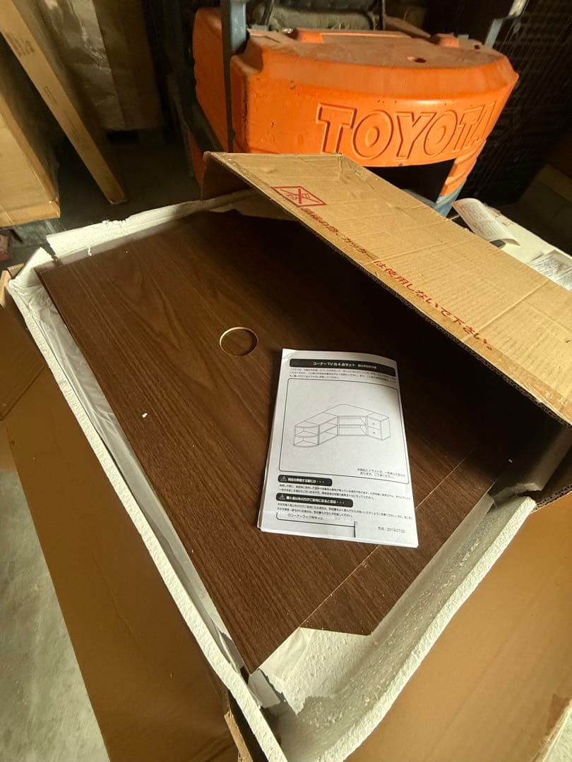 新品　ローボード コーナーテレビ台 コーナータイプTV台　４点セット　ブラウン