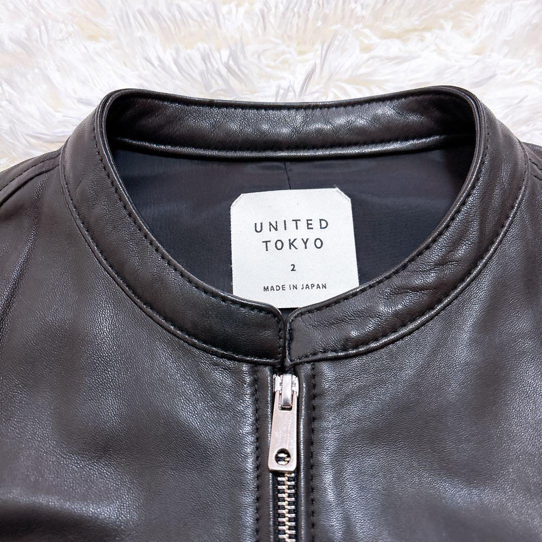 【美品】UNITED TOKYO ラムレザー ジャケット ブラック M