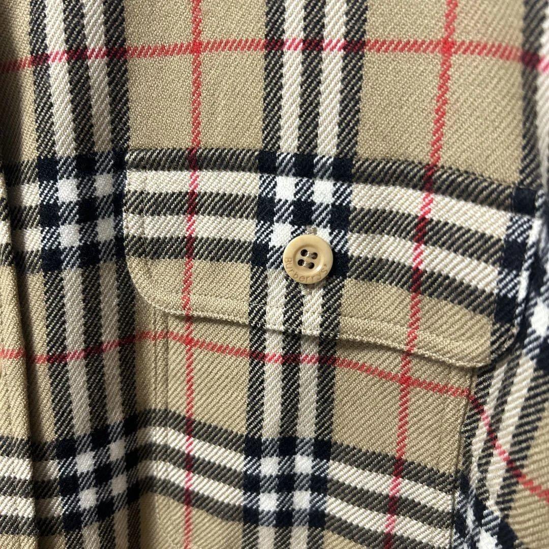 Burberryチェック柄長袖シャツ ベージュ