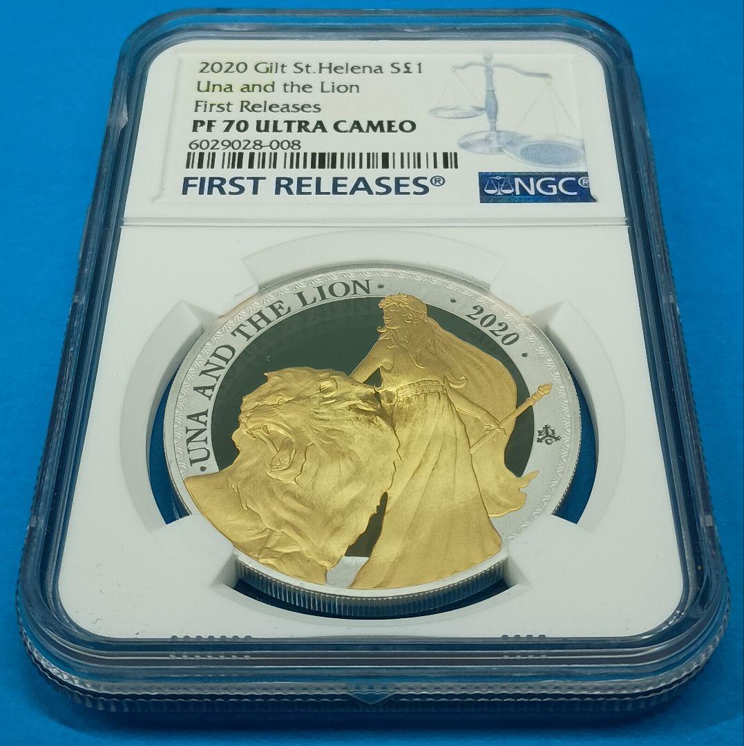 2020 セントヘレナ ウナとライオン £1 銀貨 NGC PF70UCFR