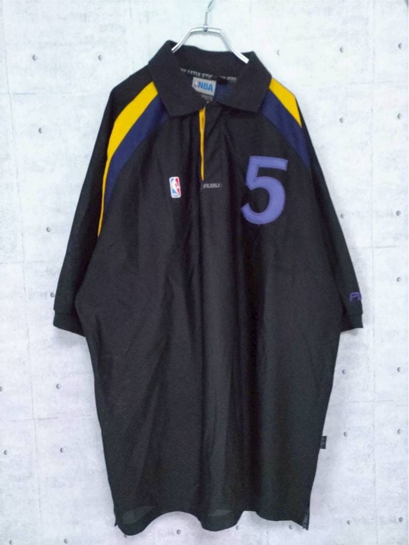 古着 FUBU × NBA コラボ ポロシャツ 黒 XXL