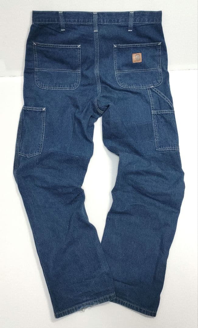 【希少】Carhartt 32x32 ワークデニムパンツメキシコ製ストレッチ濃紺