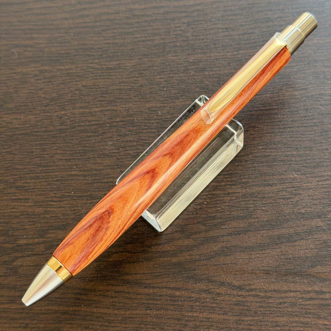 【極美品】ウッドペンクラフト　チューリップウッド　ボールペン