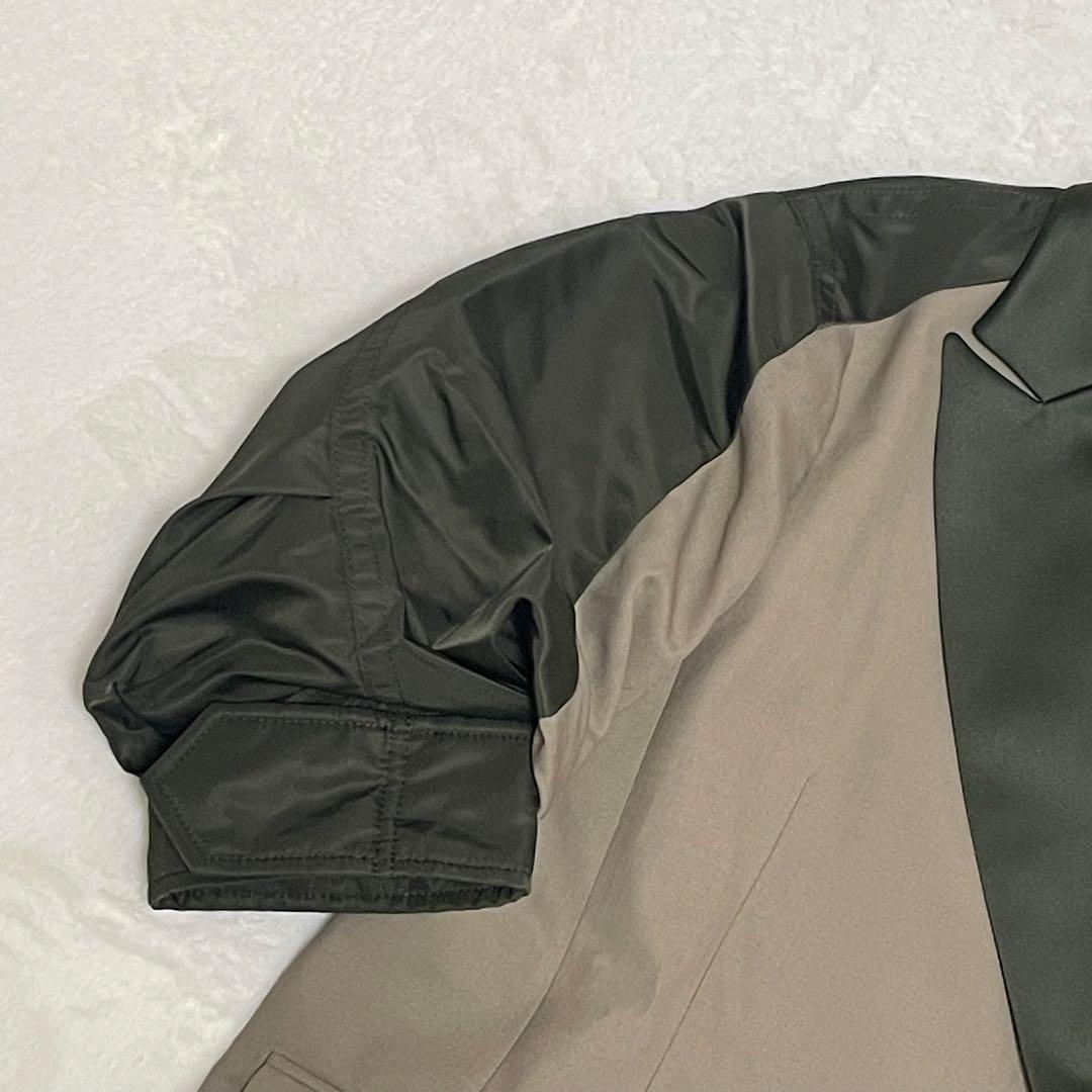 サカイ Nylon Twill Mix Jacket パフスリーブ ジャケット