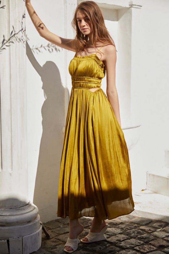 ワンピース Estella.K Julia Satin Long Dress Canola