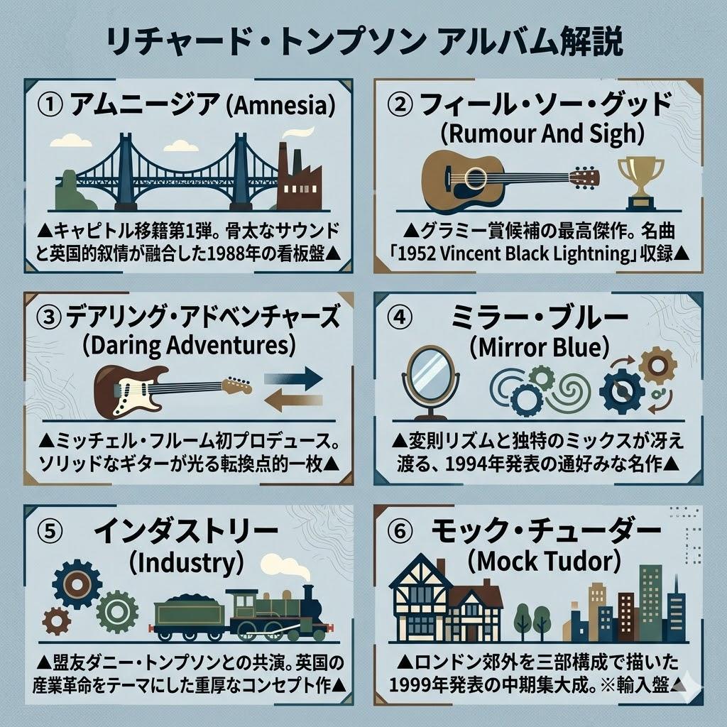 ● リチャード・トンプソン 中期メジャー期 名盤6枚セット 帯付 日本盤有 ●