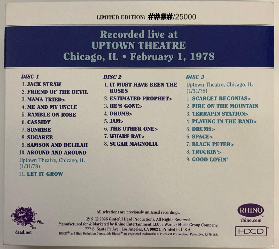美品3CD Dave's Picks Vol. 57 Grateful Dead