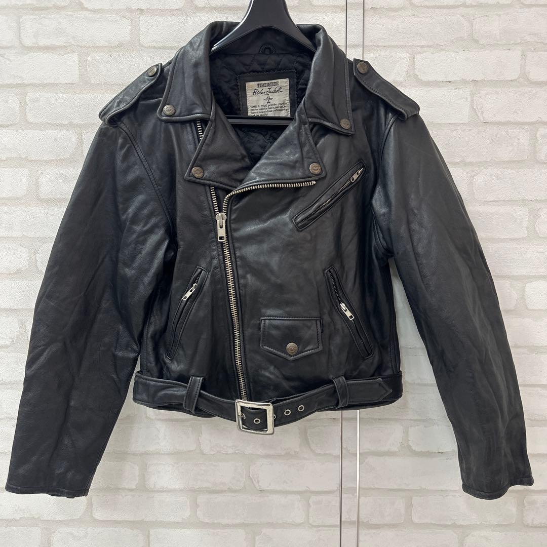 値下げ TIME & TIDE 牛革 レザー ダブル ライダース ジャケット L
