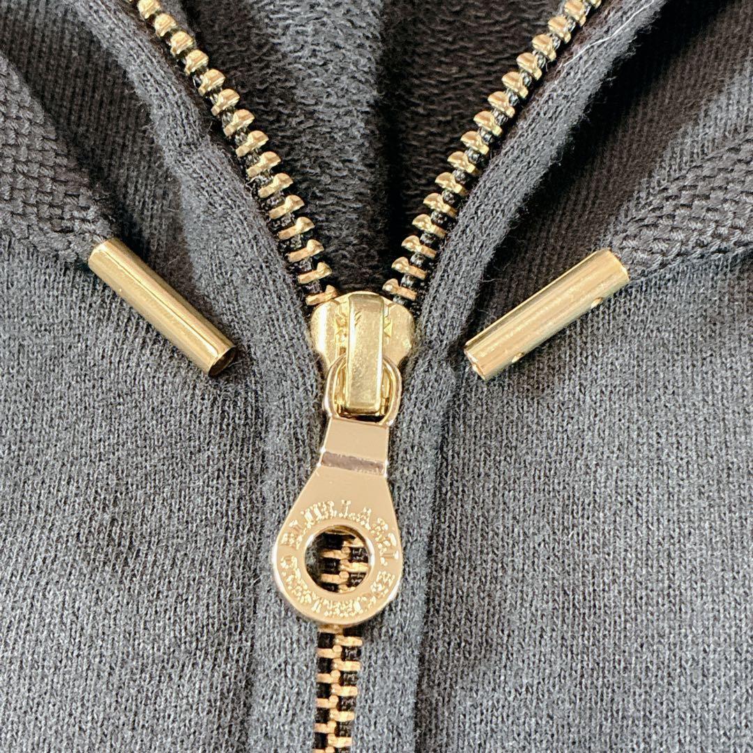 極美品 ブルーレーベルクレストブリッジ ジップパーカー チェック 金ロゴ 38