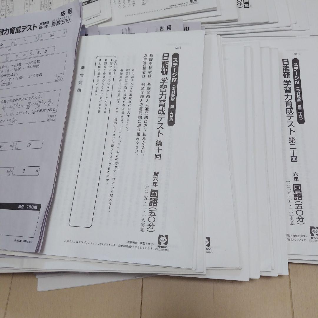 2025年度　日能研　6年生1年フル　育成テスト全国公開　合格力育成実践　難関校