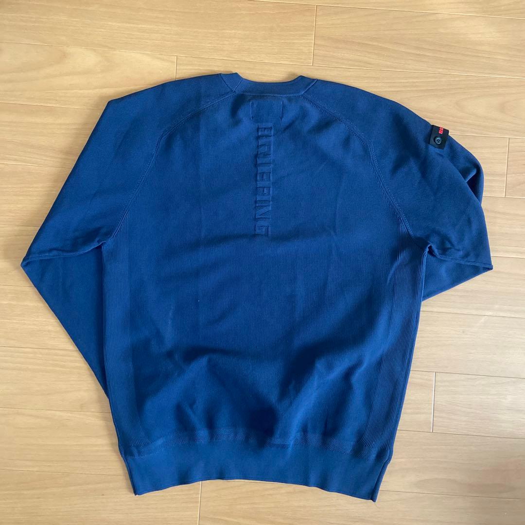 BRIEFING MEN'S WR CREWNECK KNIT L ネイビー