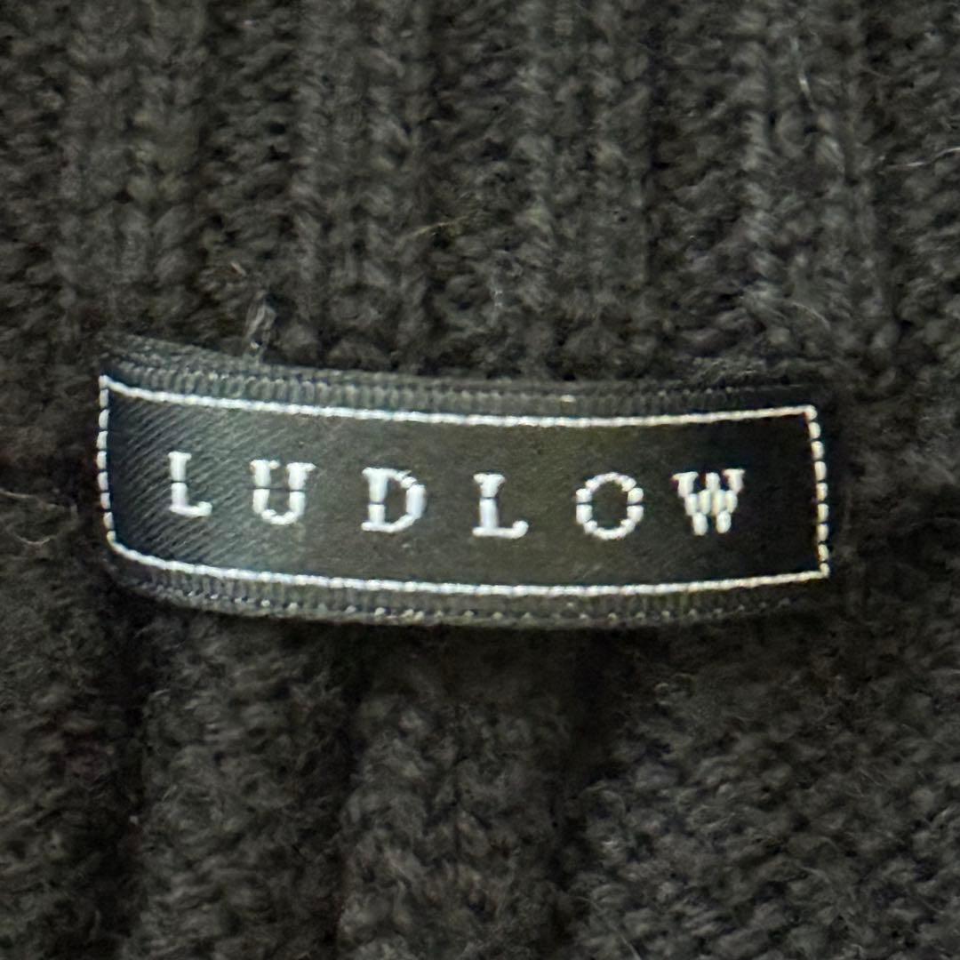 LUDLOW ラドロー フォックスファー付き ニットポンチョ ブラック ケープ
