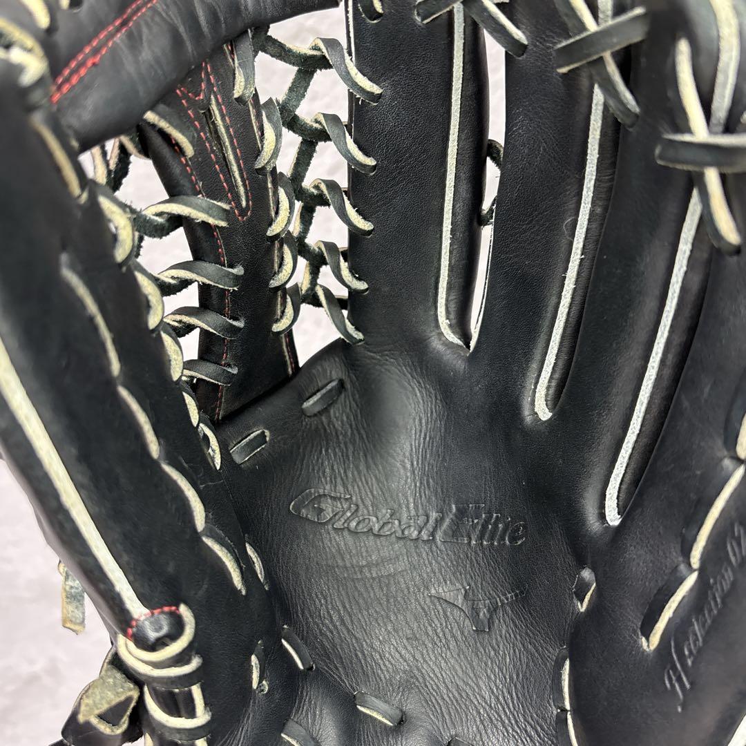 美品　MIZUNO ミズノ　軟式グローブ　グローバルエリート　一般　外野手用　黒