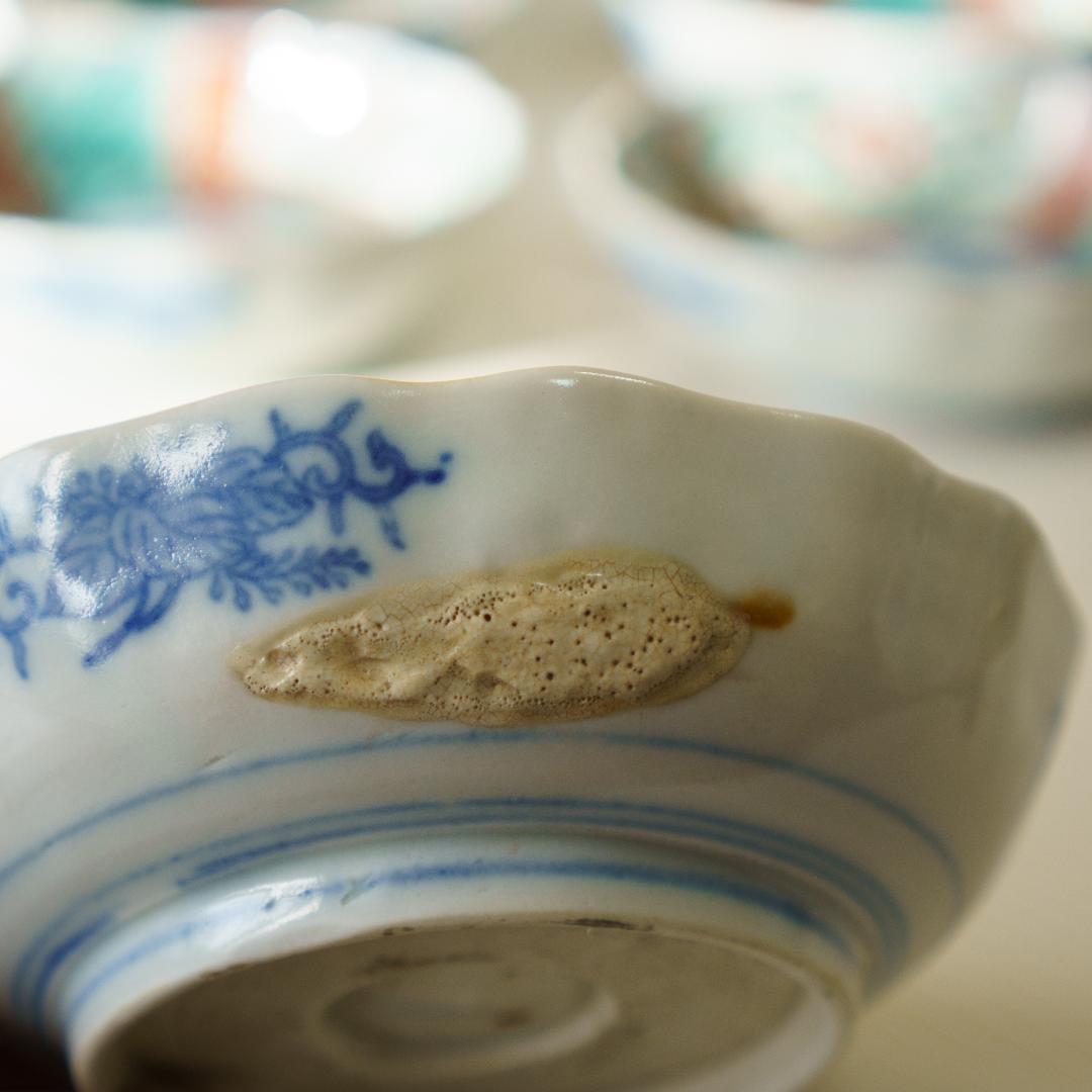 古伊万里　錦手　金彩色絵　膾皿　なます皿　5客