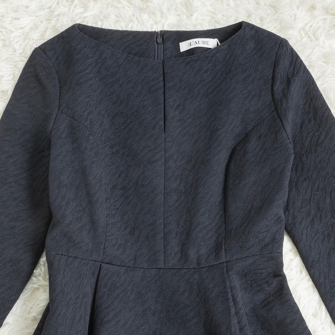 未使用 L’aubeblanc Keyneck Jacquard Dress M