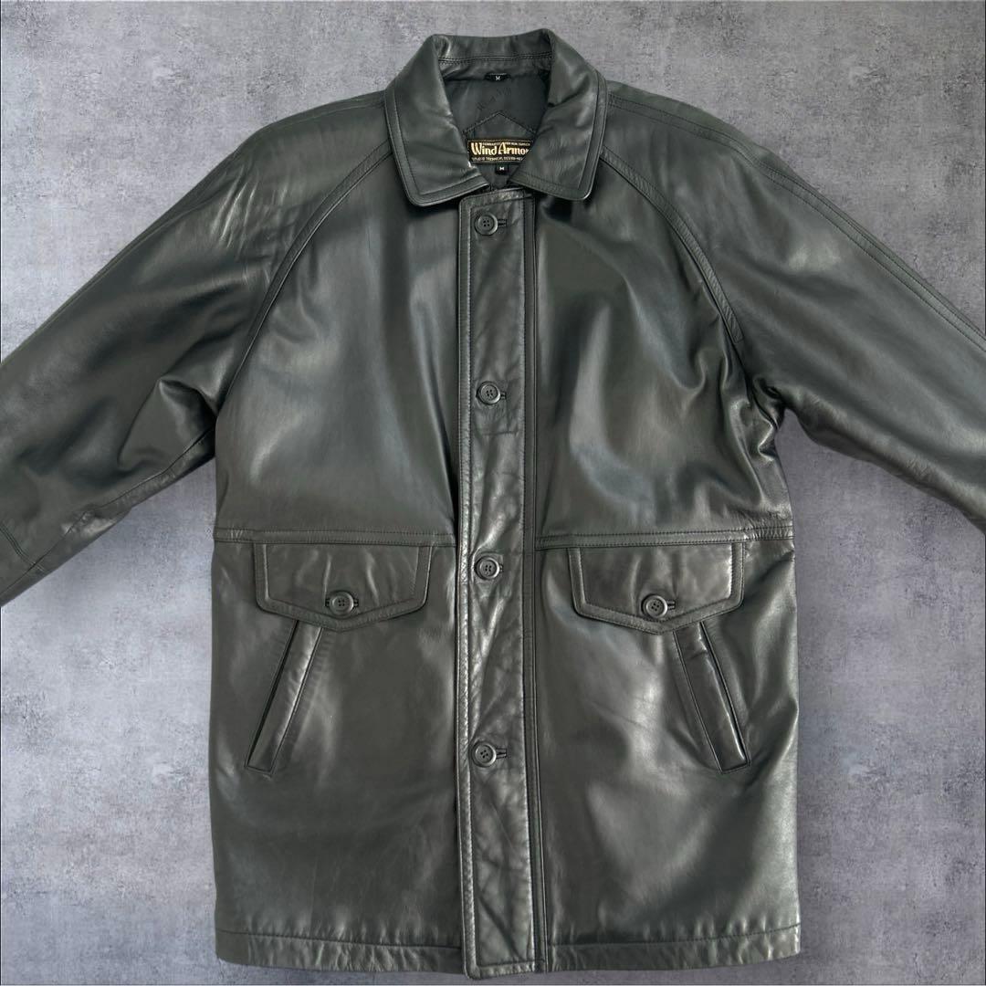 美品　WIND ARMOR 本革　レザージャケット　羊革　ブラック　Mサイズ