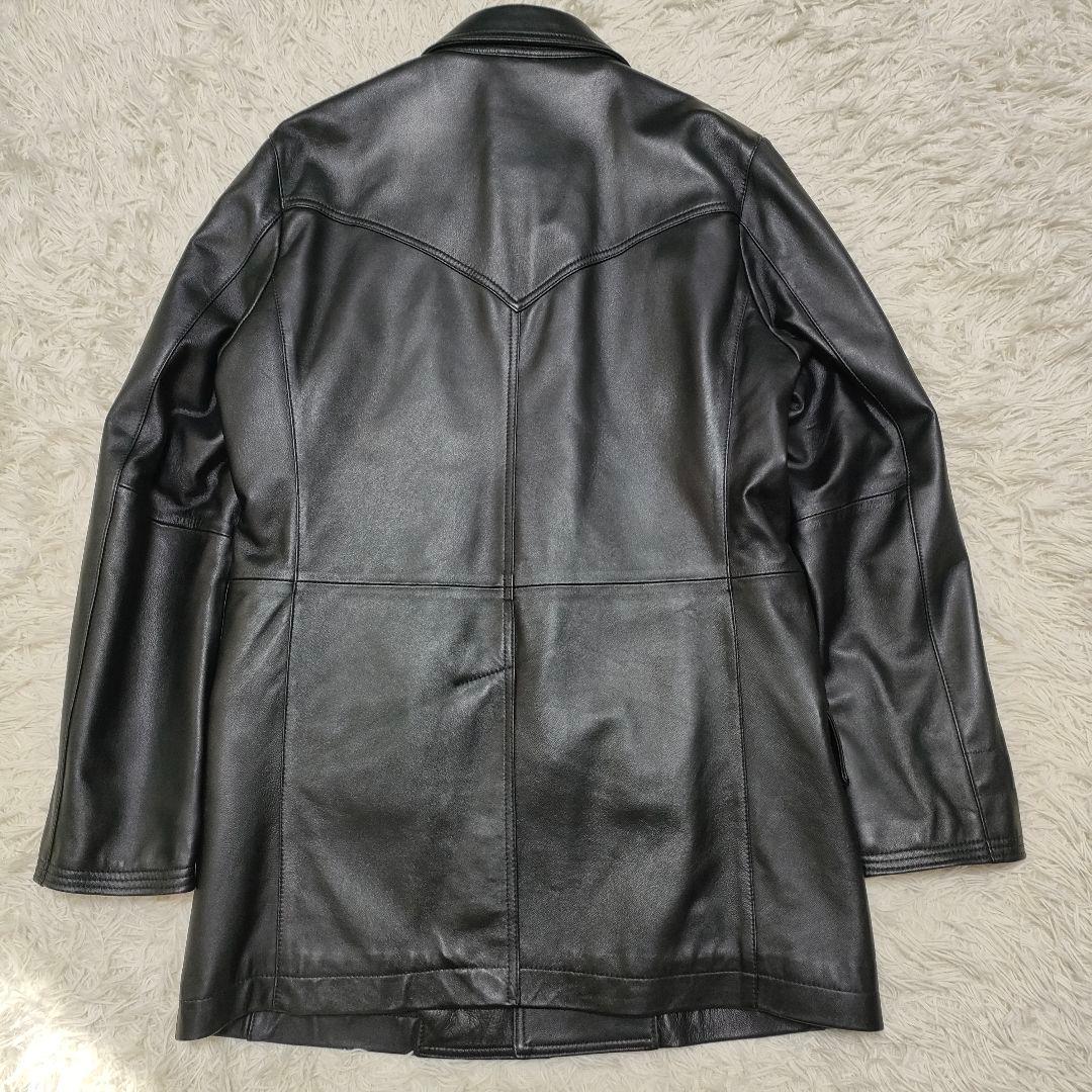 【美品】 NICOLE　羊革　ラムレザー　ライナー付　ジャケット　コート　黒