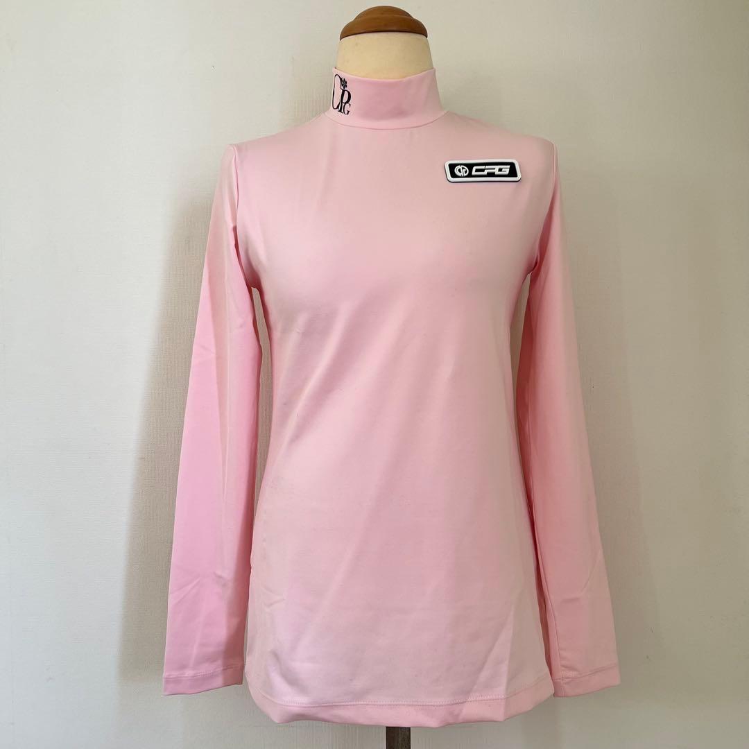 CPG GOLF ロゴ ロングスリーブ モックネックTシャツ ピンク　新品
