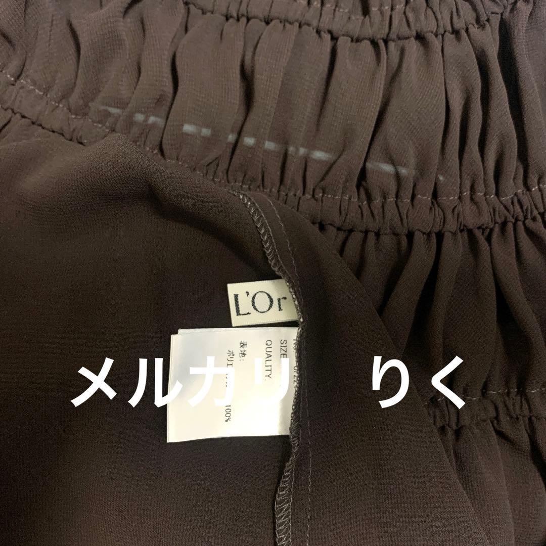 ❤️美品❤️L'Or Yoke Shirring Blouse ブラウス　ブラウン