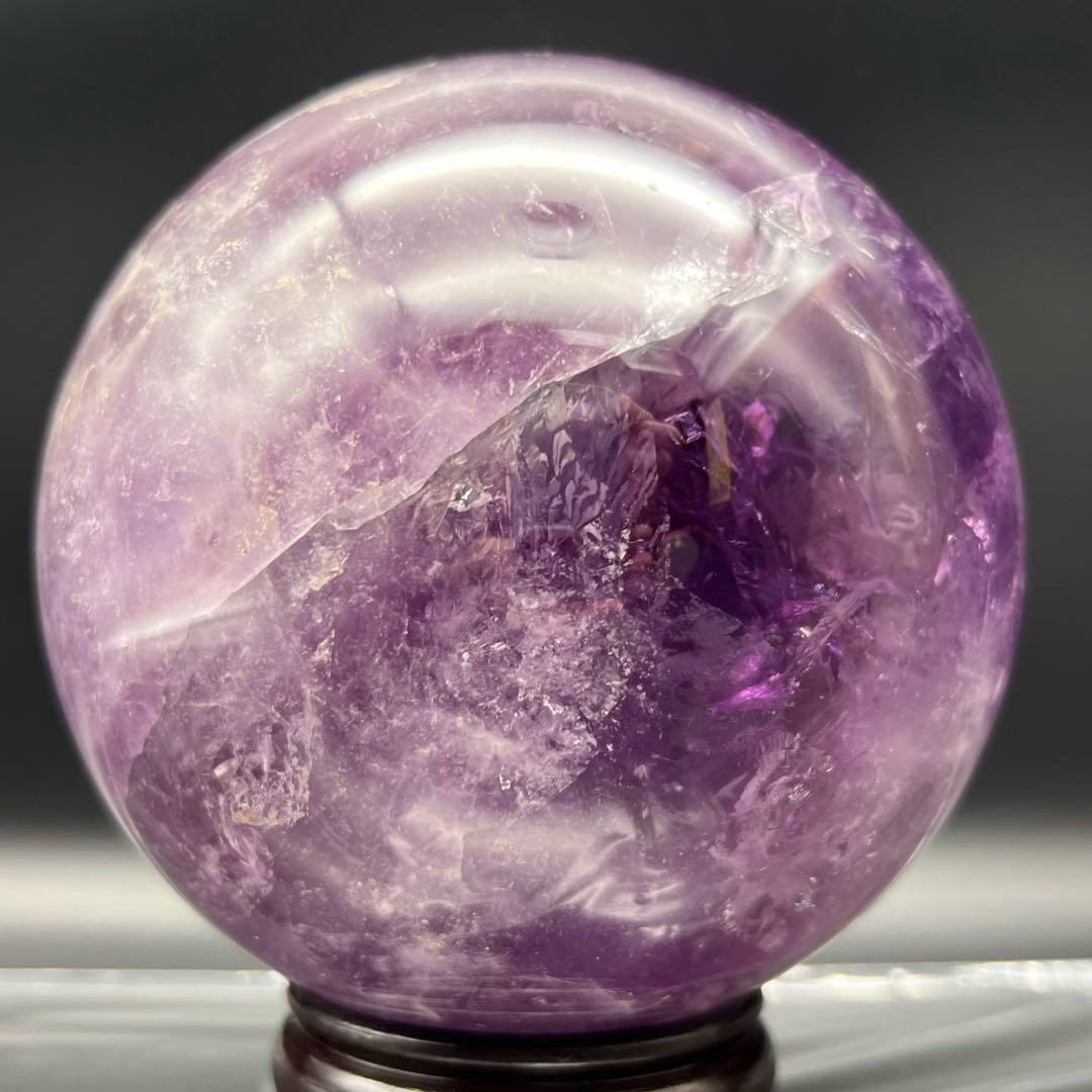 ☆幻品☆家宝級 極大逸品大宝珠☆レインボー ファントム アメジスト 丸玉 天然石
