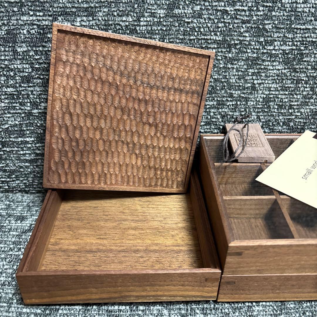 small work camp 木製小物入れ 仕切り付き　アクセサリーボックス