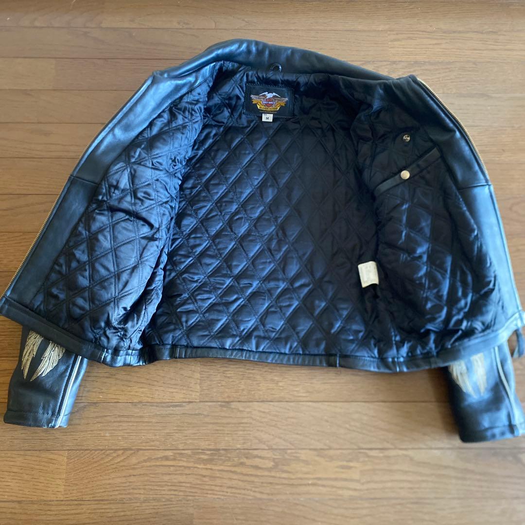 Harley-Davidson 刺繍ライダース レザージャケット　Mサイズ