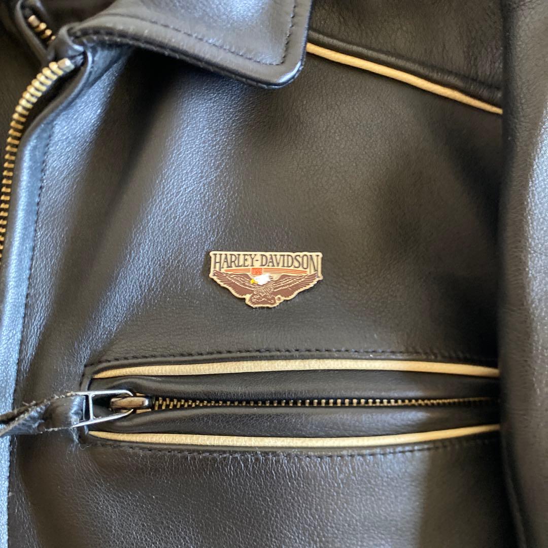Harley-Davidson 刺繍ライダース レザージャケット　Mサイズ