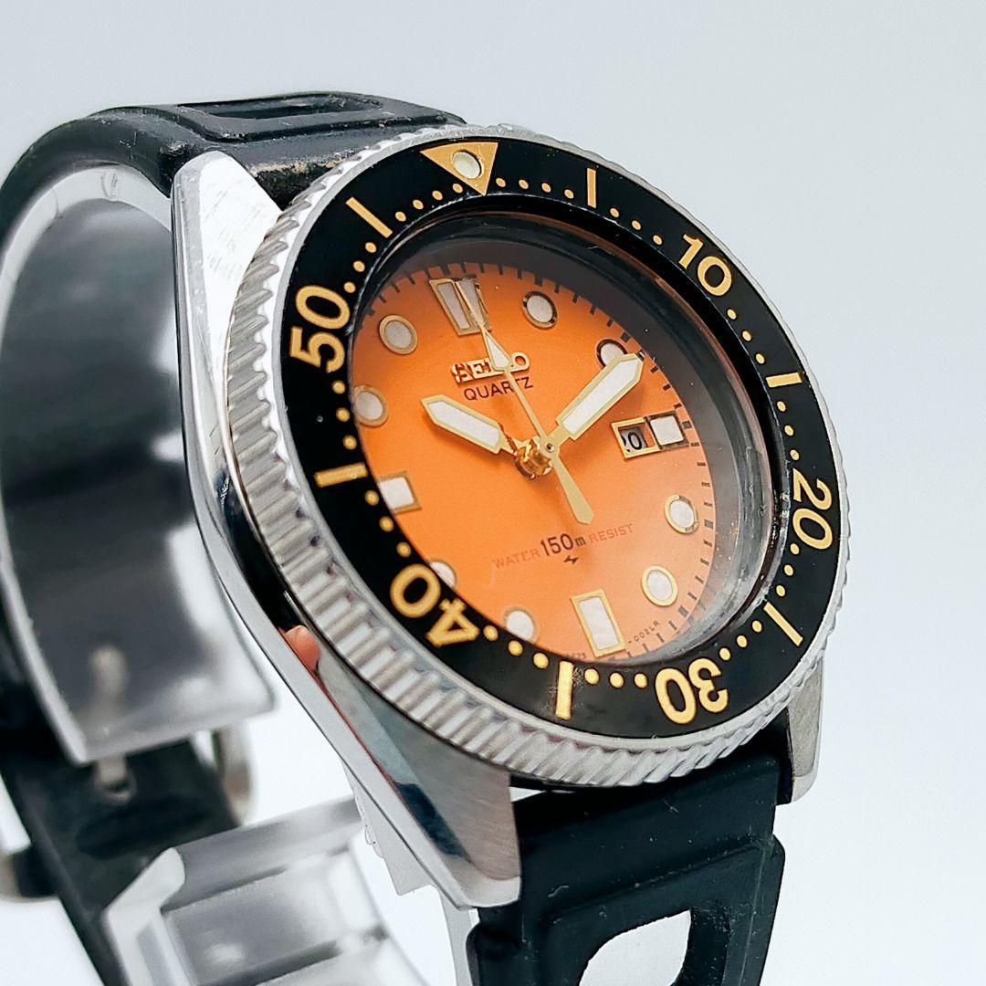 【美品・稼働】SEIKO セイコー ダイバー 150m オレンジ文字盤 レトロ