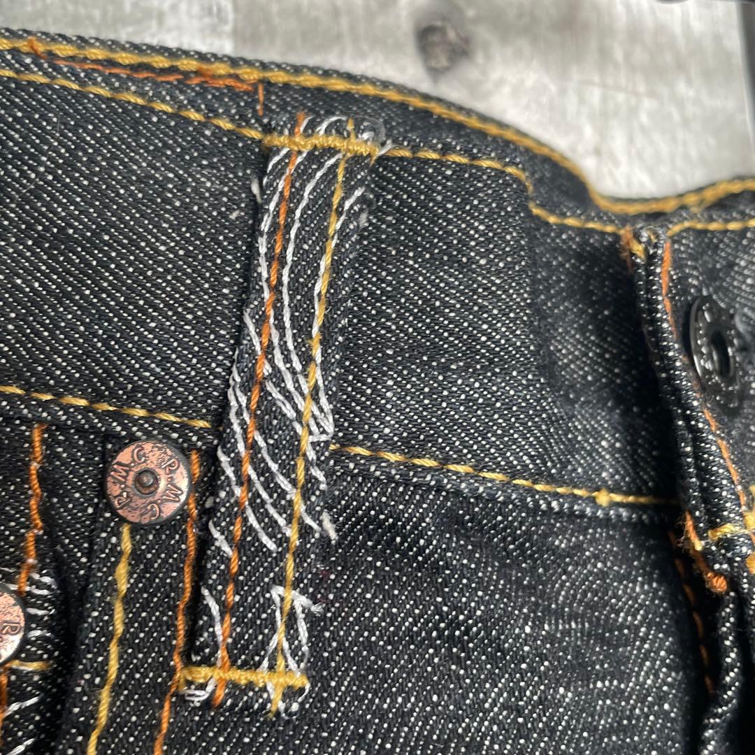 和柄刺繍　RMC　レッドモンキーカンパニー　ブラックデニムパンツ　30