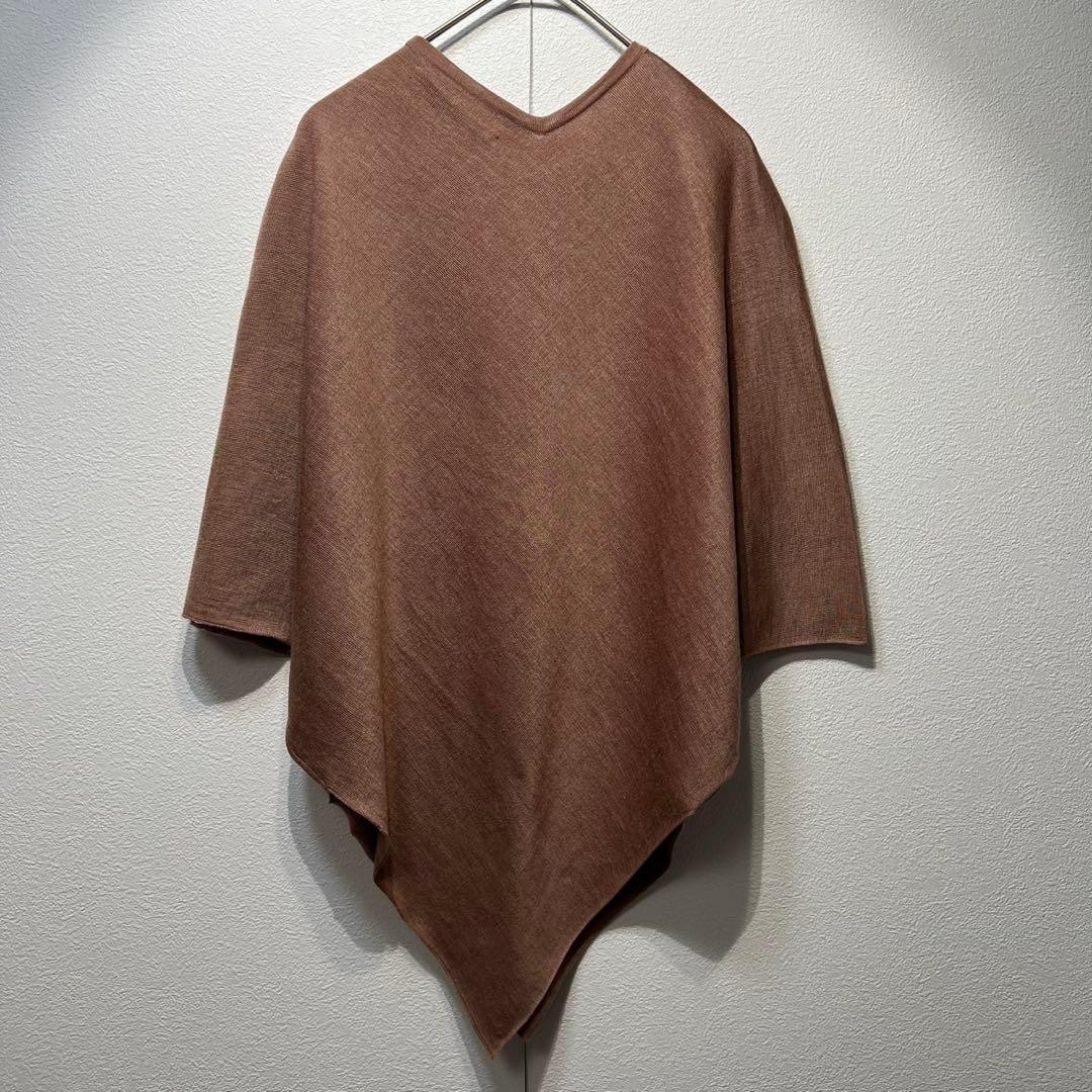 希少 極美品 クリスタセヤ 上質 シルク カシミヤ デザイン ポンチョ XS