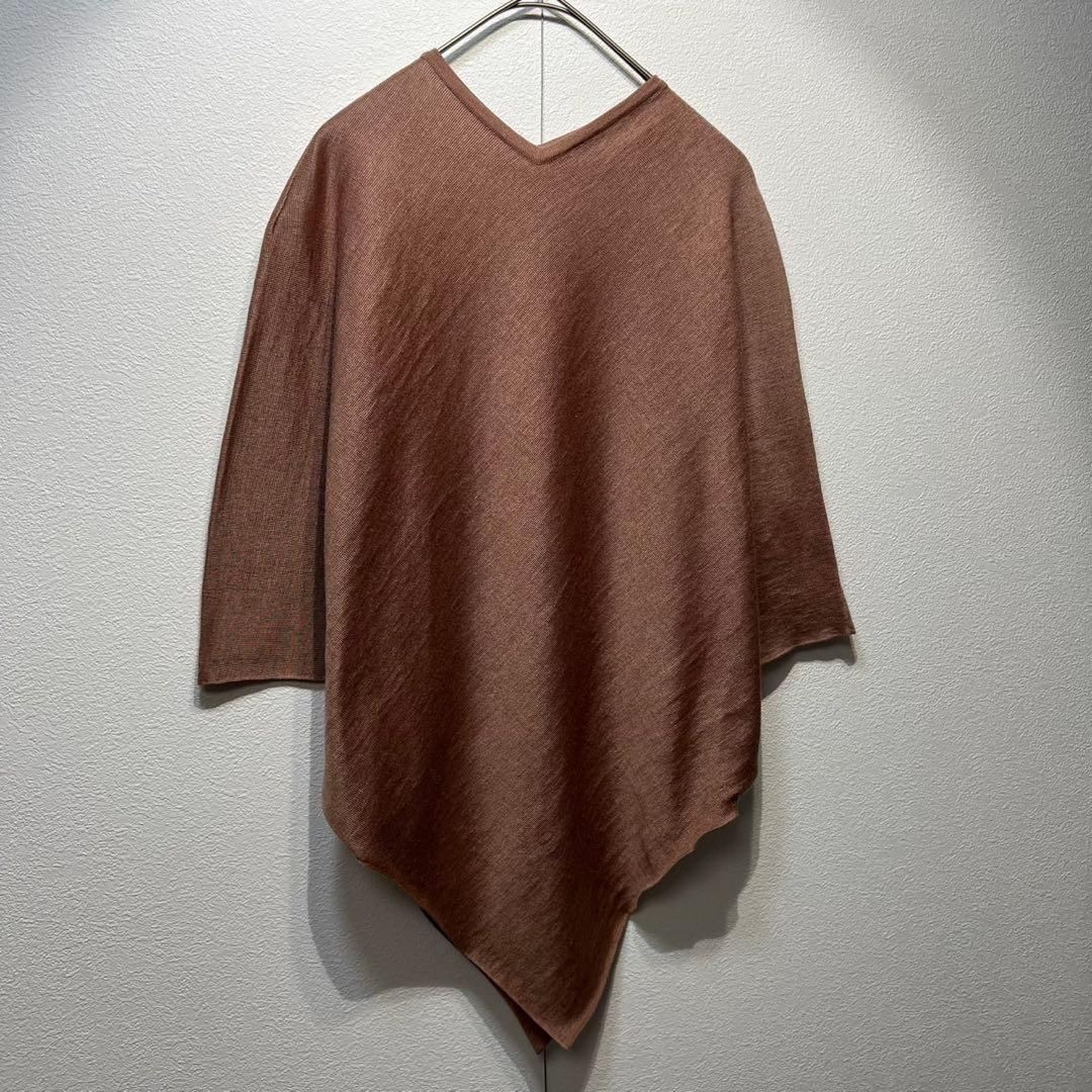 希少 極美品 クリスタセヤ 上質 シルク カシミヤ デザイン ポンチョ XS