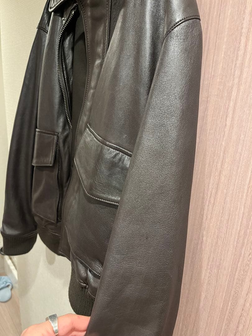 ZARA リラックスフィット レザーブルゾン M