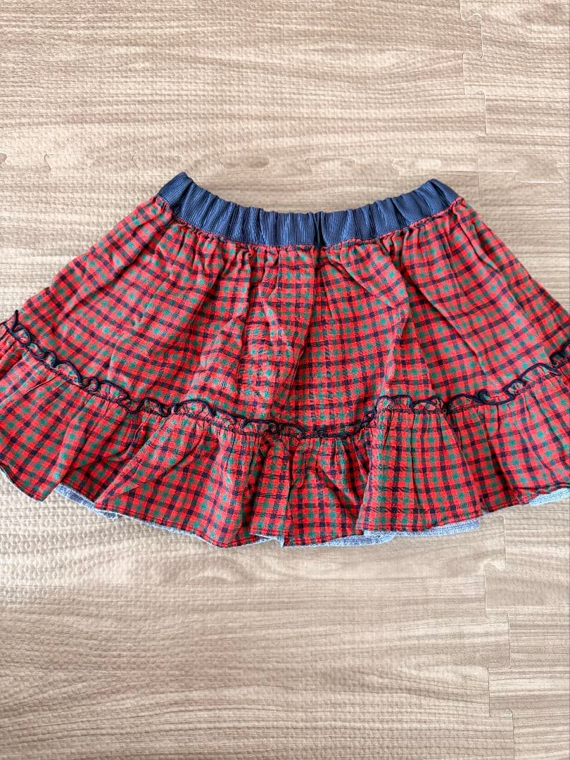 familiar 刺繍付きトップスとスカートセット