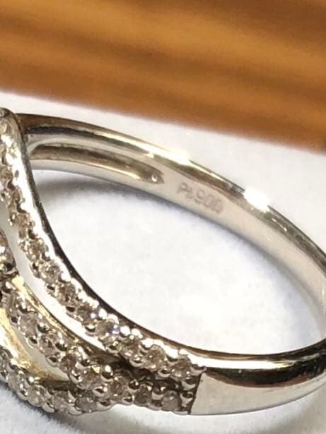 PT900 プラチナ天然ダイヤモンドリング 12号　合計0.34ct