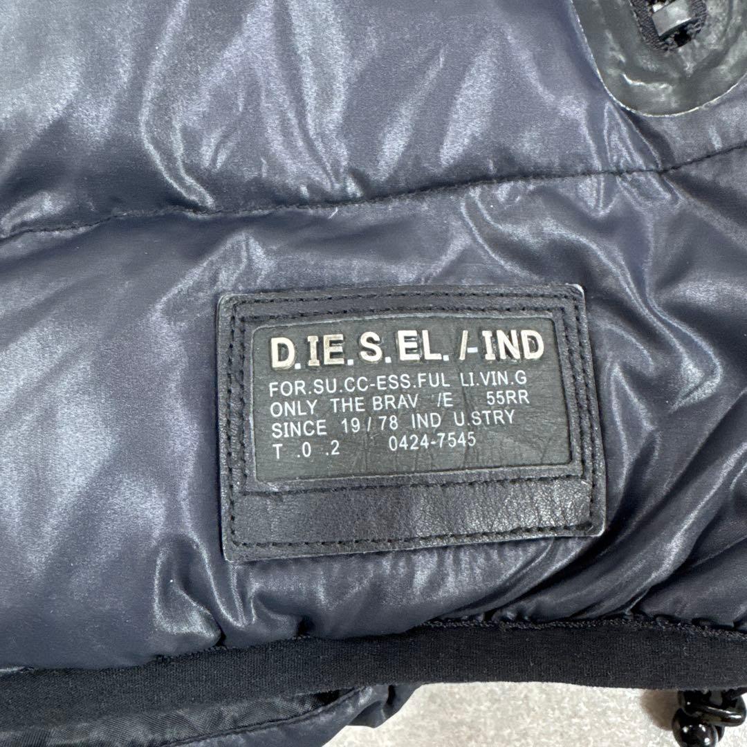 DIESEL ディーゼル ダウンベスト フルジップ ドローコード ブラック M
