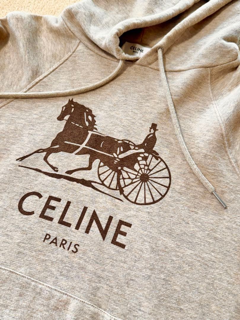 CELINE フーディカシミア コットンS （サルキー）BEIGE/BROWN
