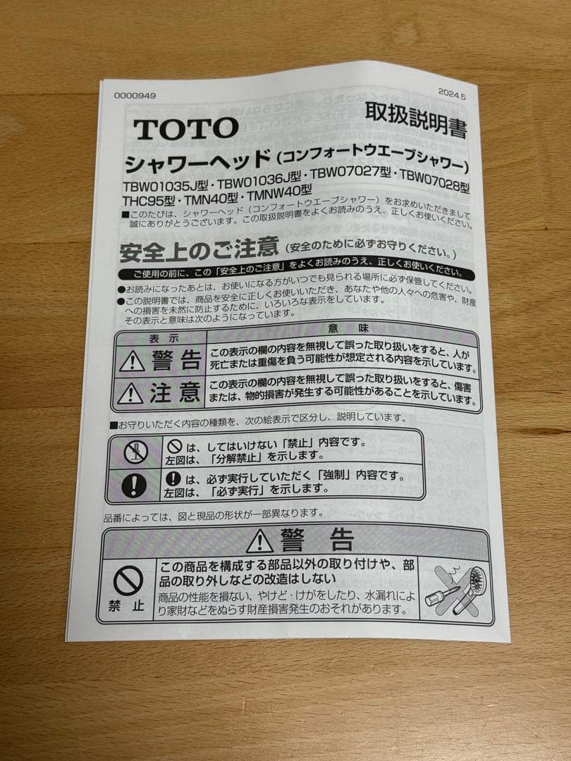 TOTOシャワーヘッド THC95