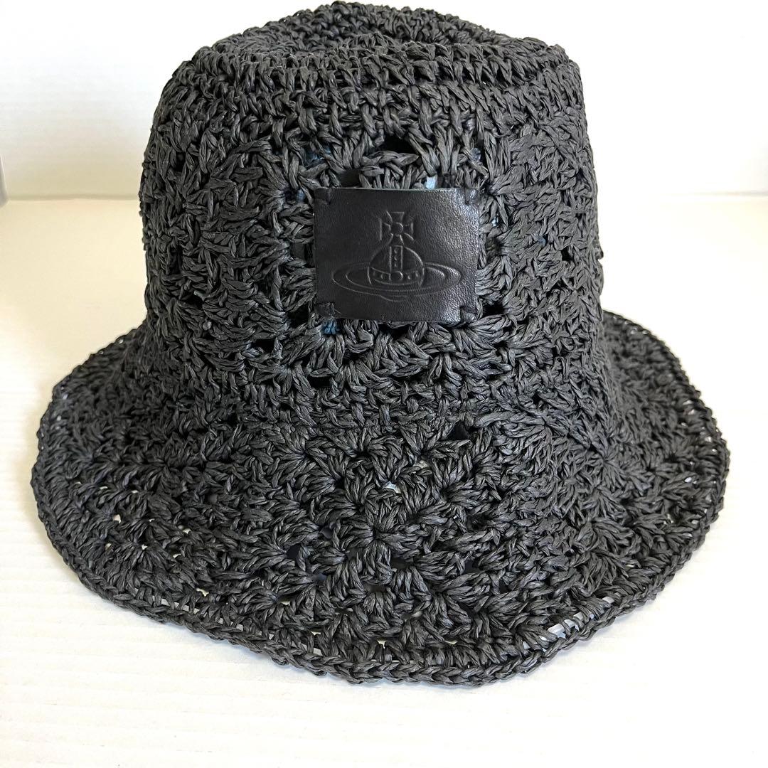 美品希少品⭐️vivienne westwood 麦わら帽子　クロシェ　ブラック