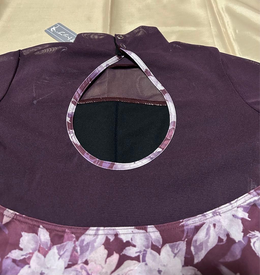 ドゥッシュドゥッスウ バレエ　レオトップ　大人用Ｍサイズ（花柄　プラム）