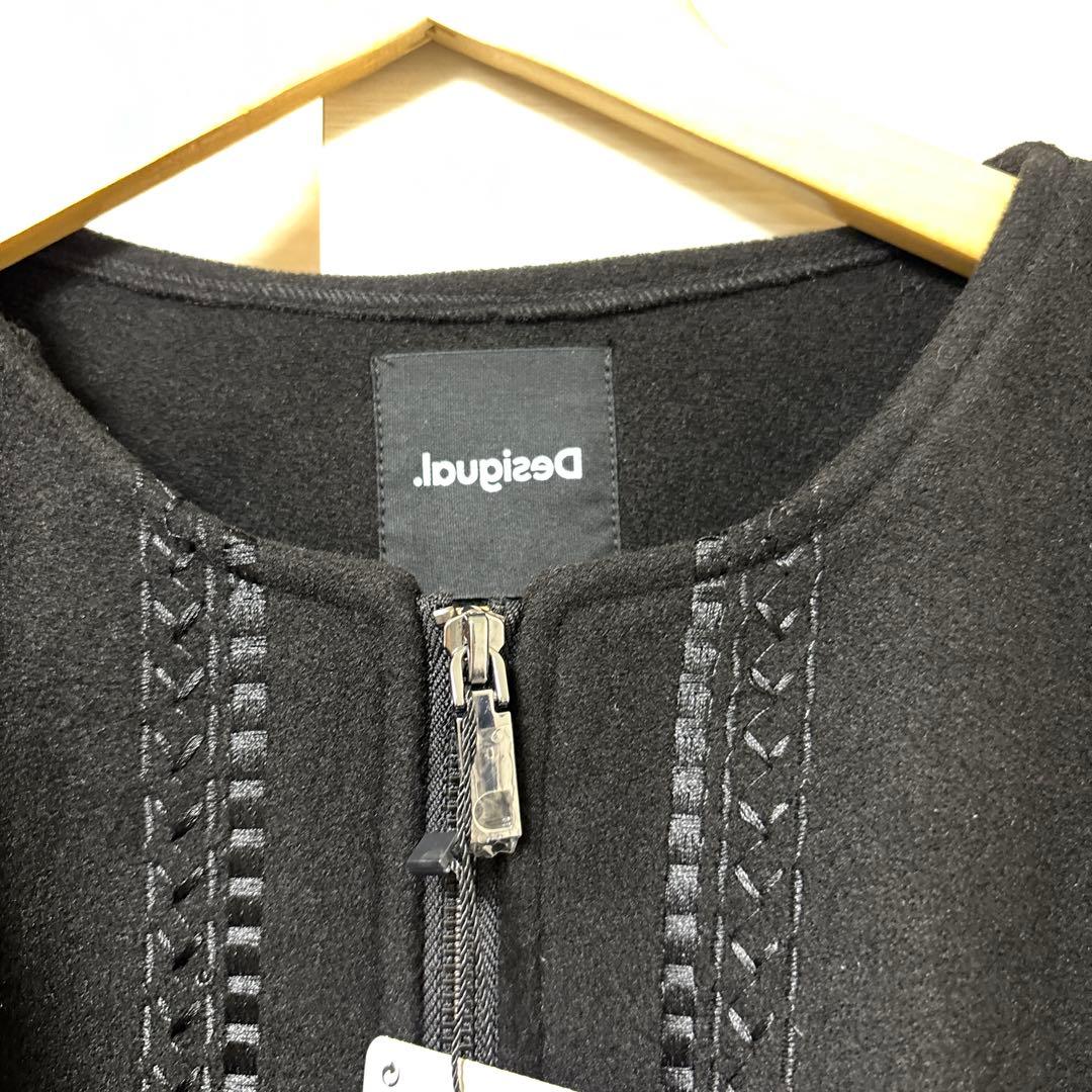 Desigual★新品 タグ付き 未使用 ブラック ポンチョ コート 刺繍