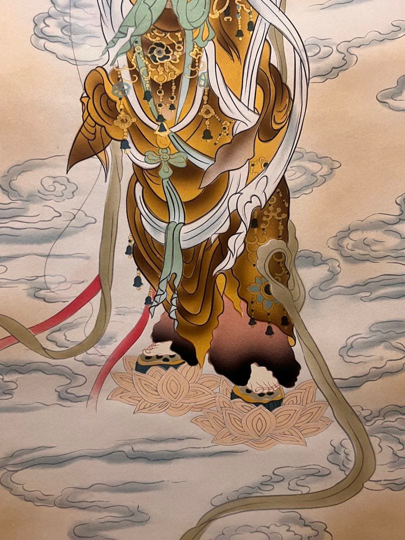 英照 直筆 「観音」 仏画仏教美術 掛軸 掛け軸 絵画 人物画 観音菩薩 茶掛